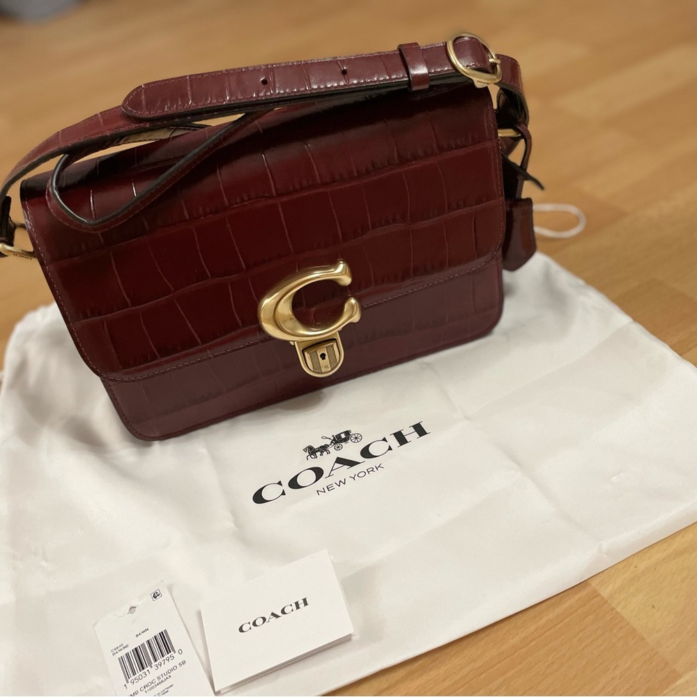 SOLD Coach Burgundy Crossbody Bag with Signature C Hardware